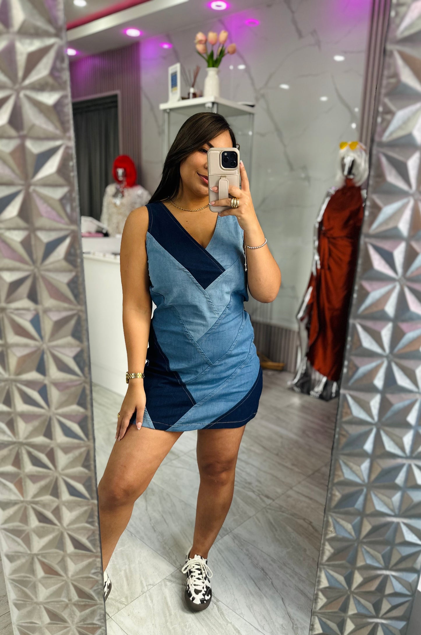 TRIPLE DENIM DRESS