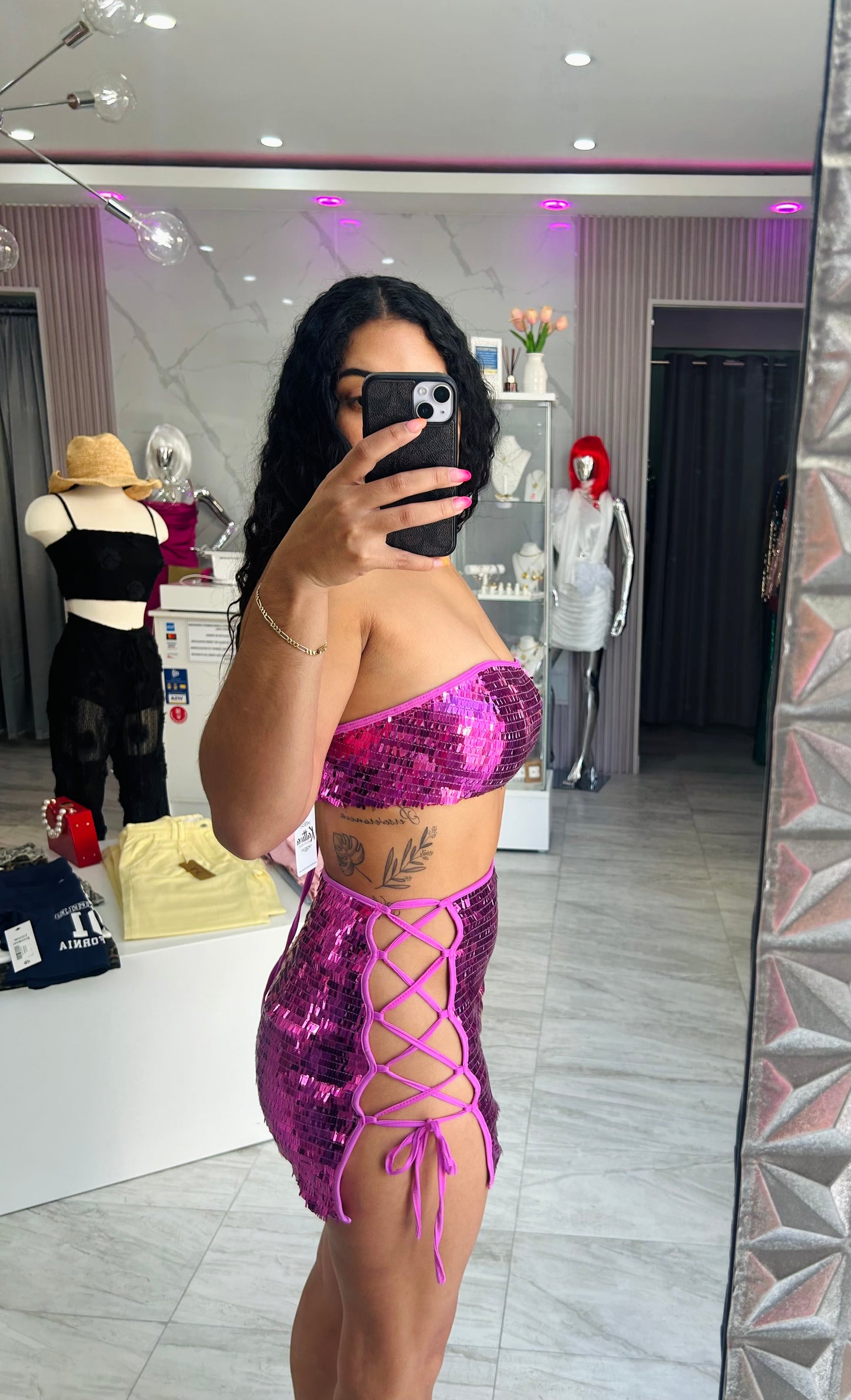PINK SEQUIN SET