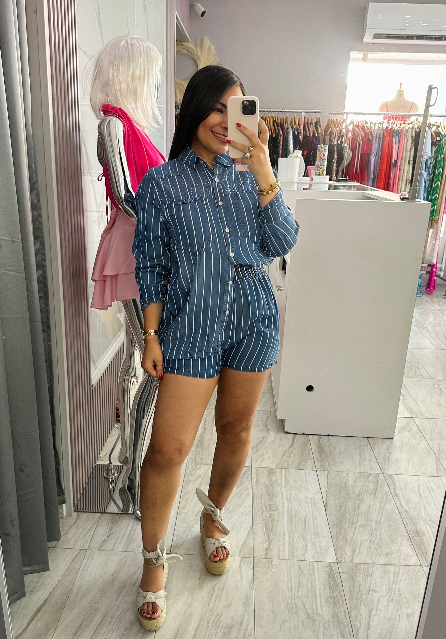 SOFT DENIM SHORT SET