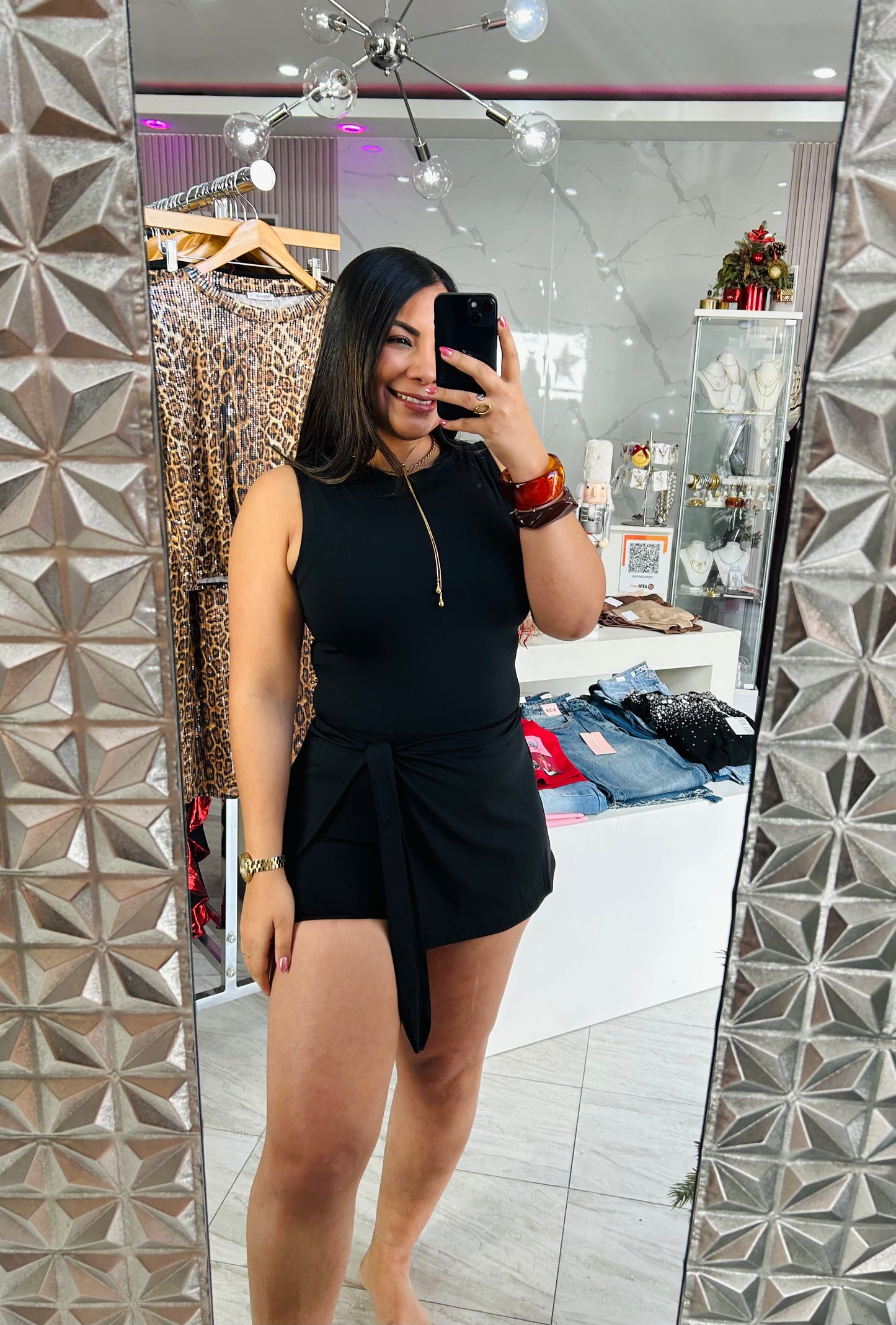 BLACK TENNIS ROMPER