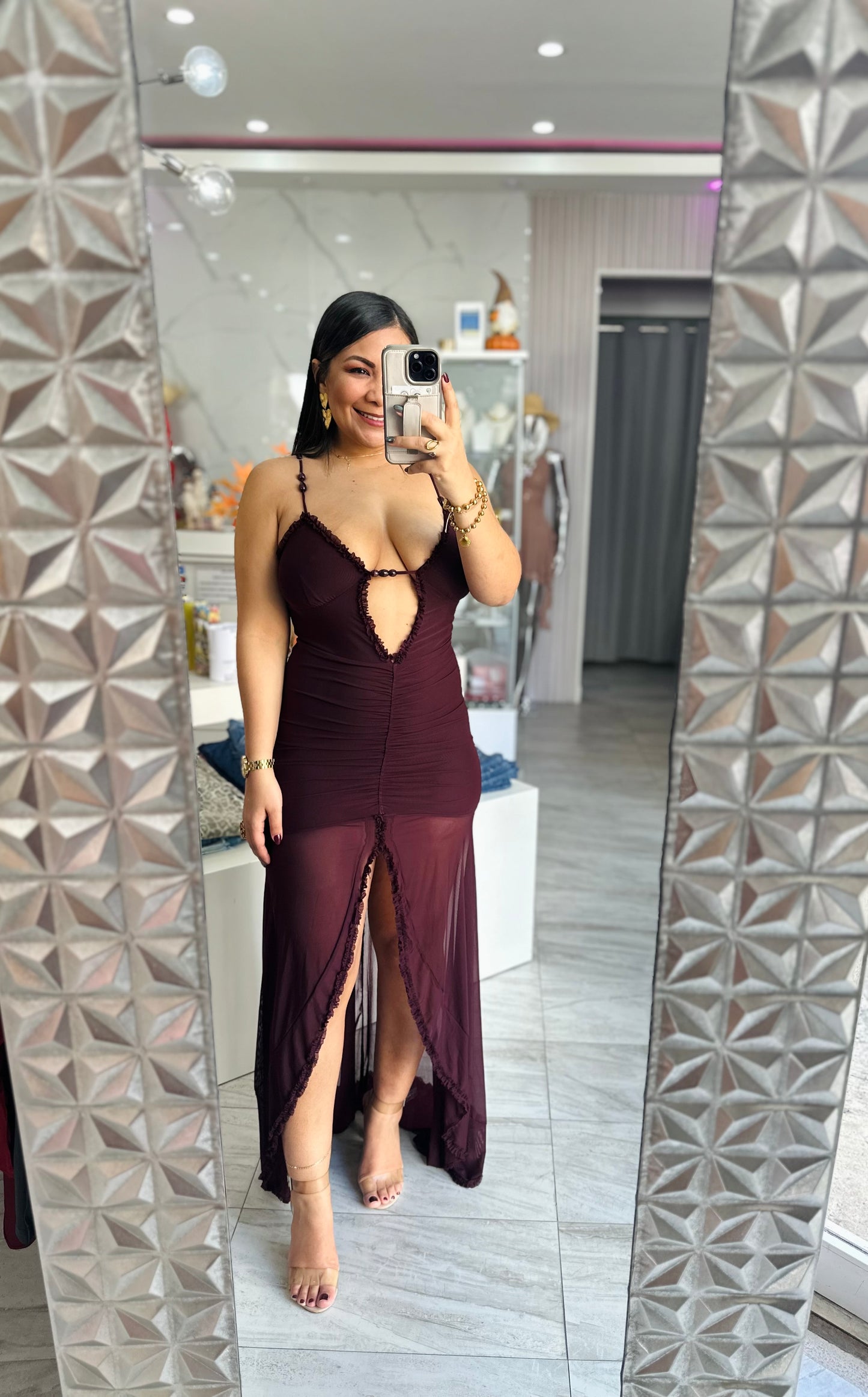 JULIETTA BURGUNDY DRESS