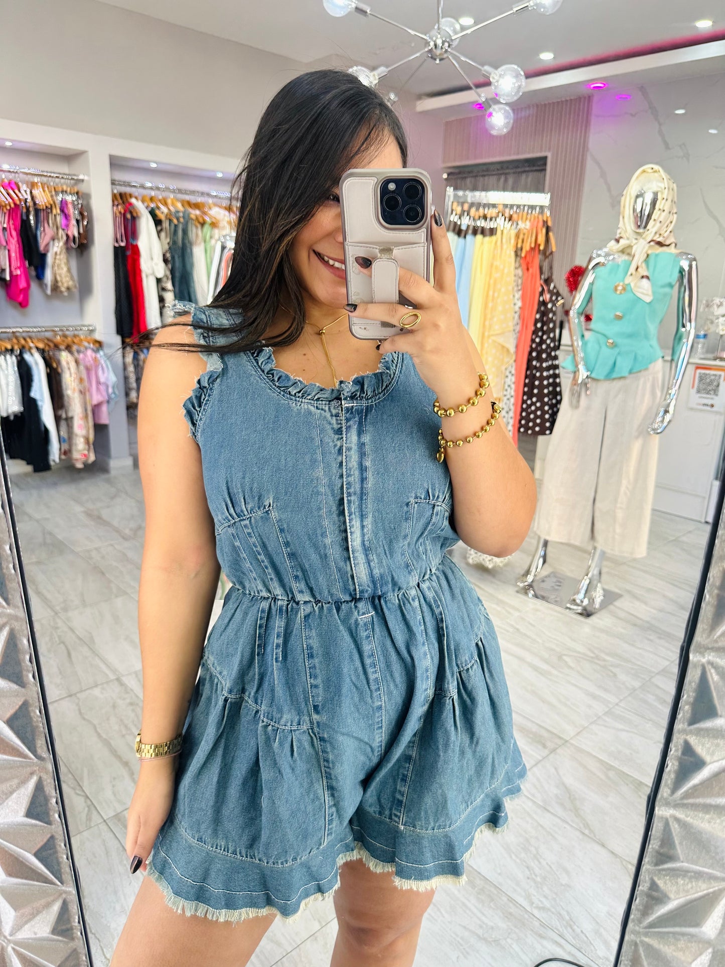 DENIM ROMPER