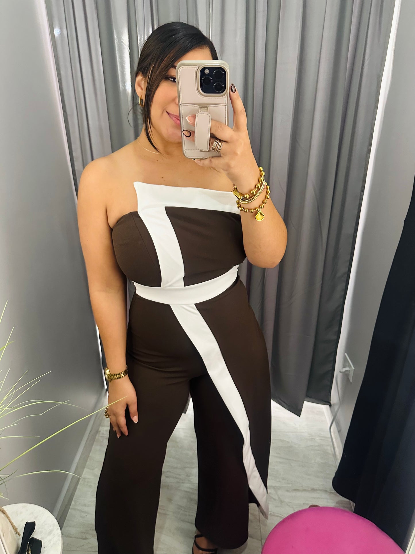 CHOCO STILETTO JUMPSUIT