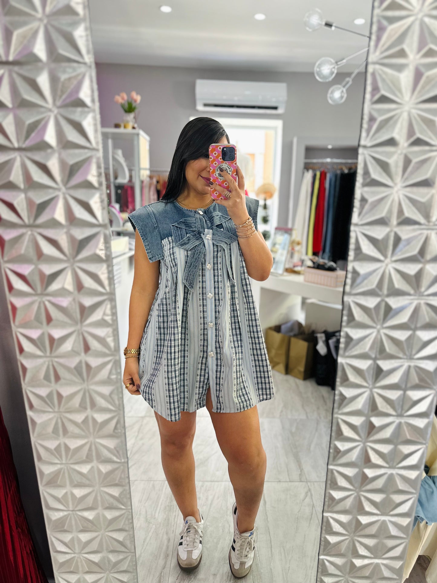 DENIM BOW SUTIL DRESS