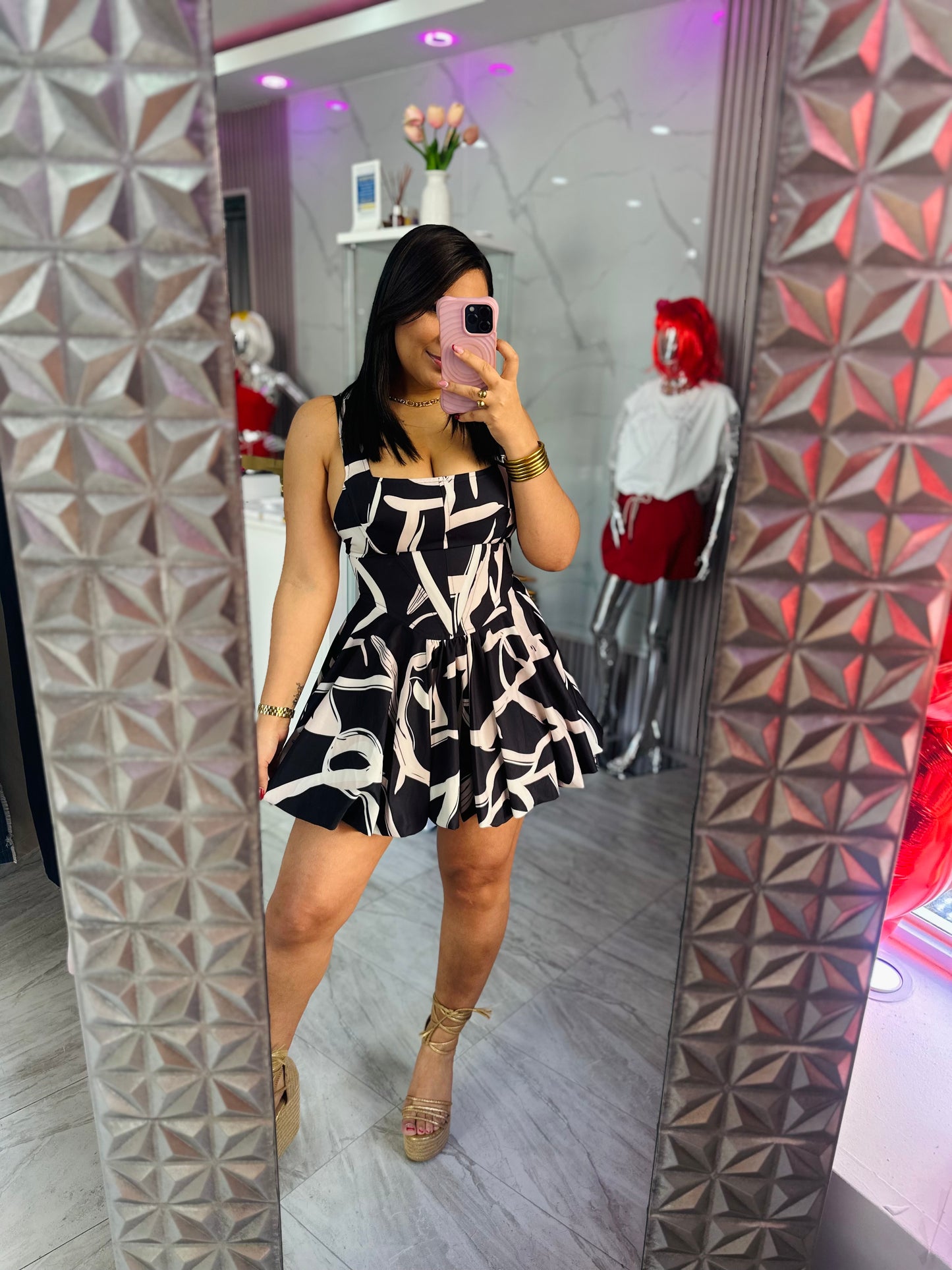 BLACK CORSET BUBBLE DRESS