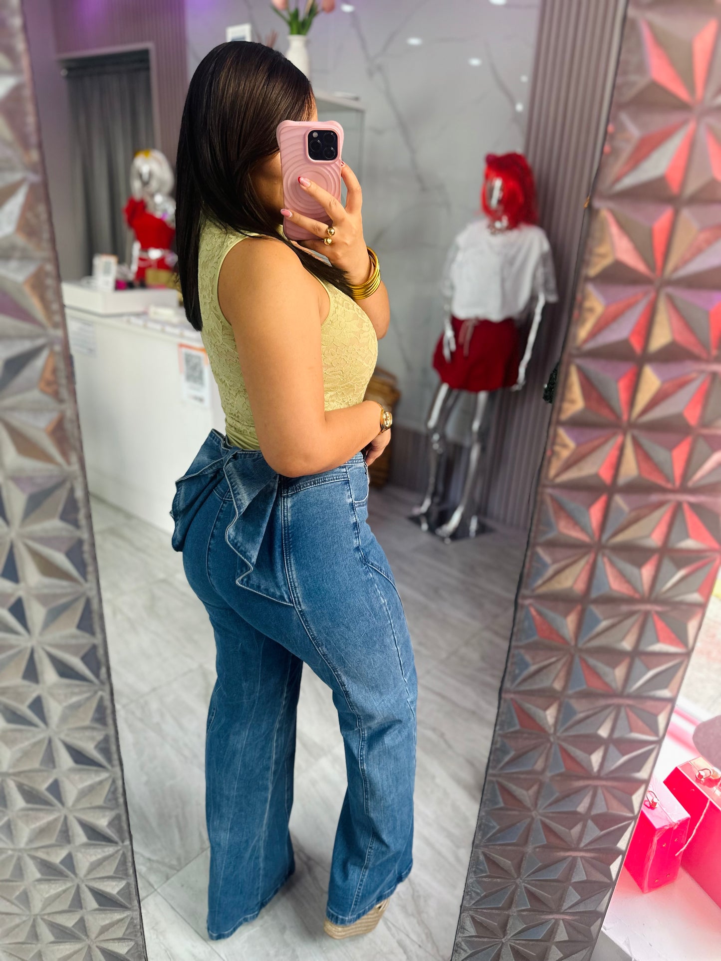 BOW DENIM PANT