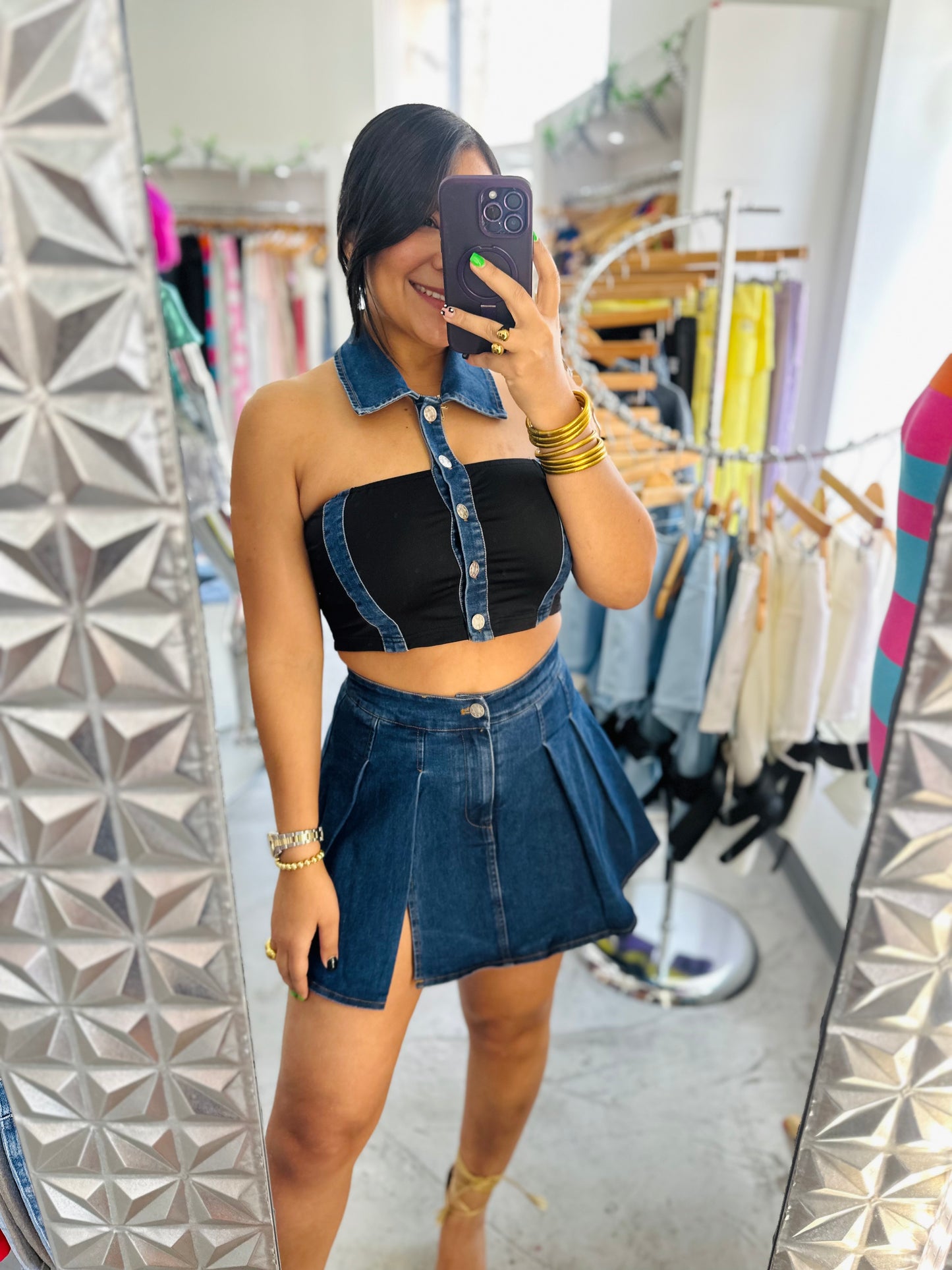 CHICA DENIM SKIRT SET