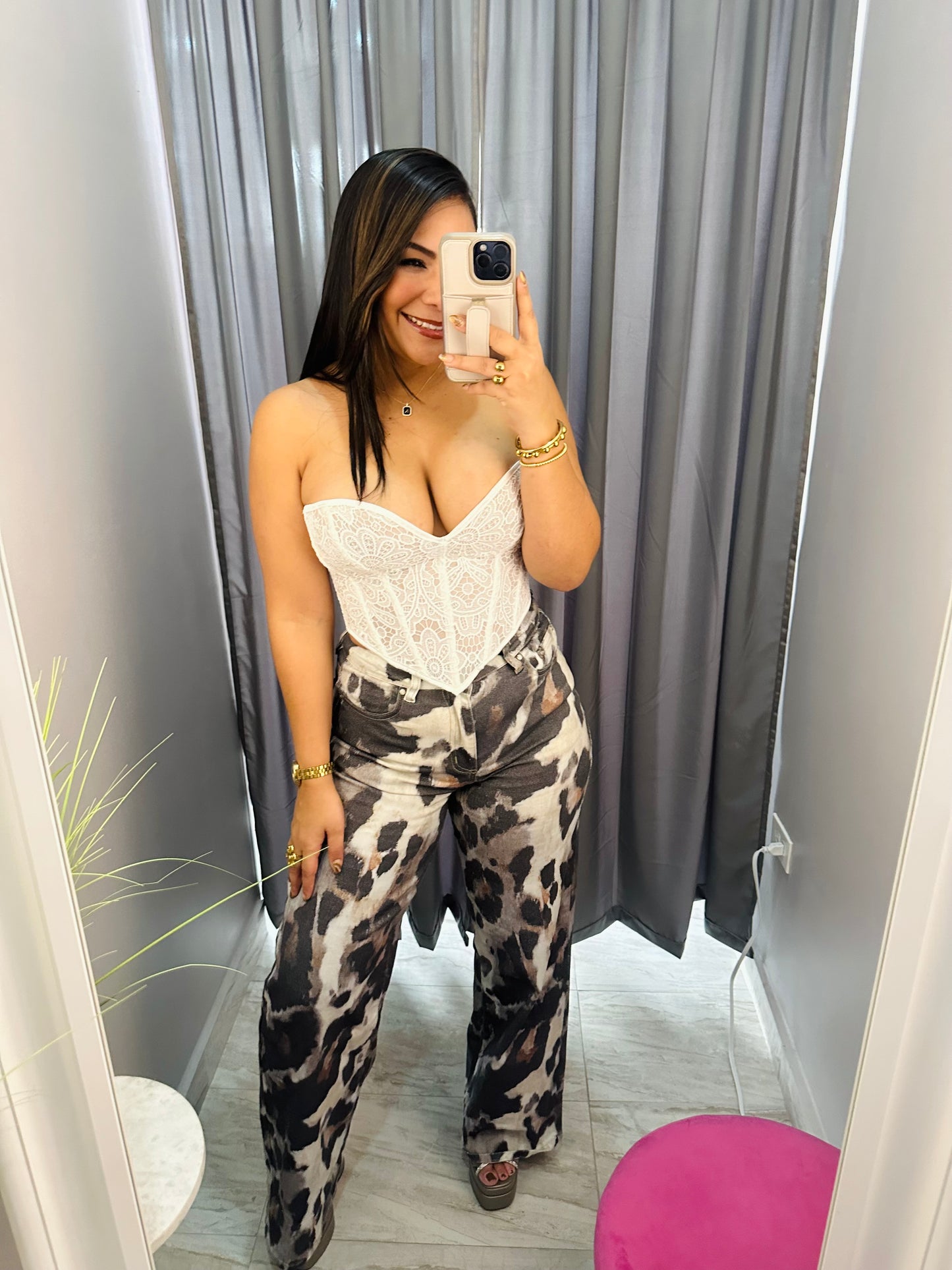 ANIMAL PRINT DENIM