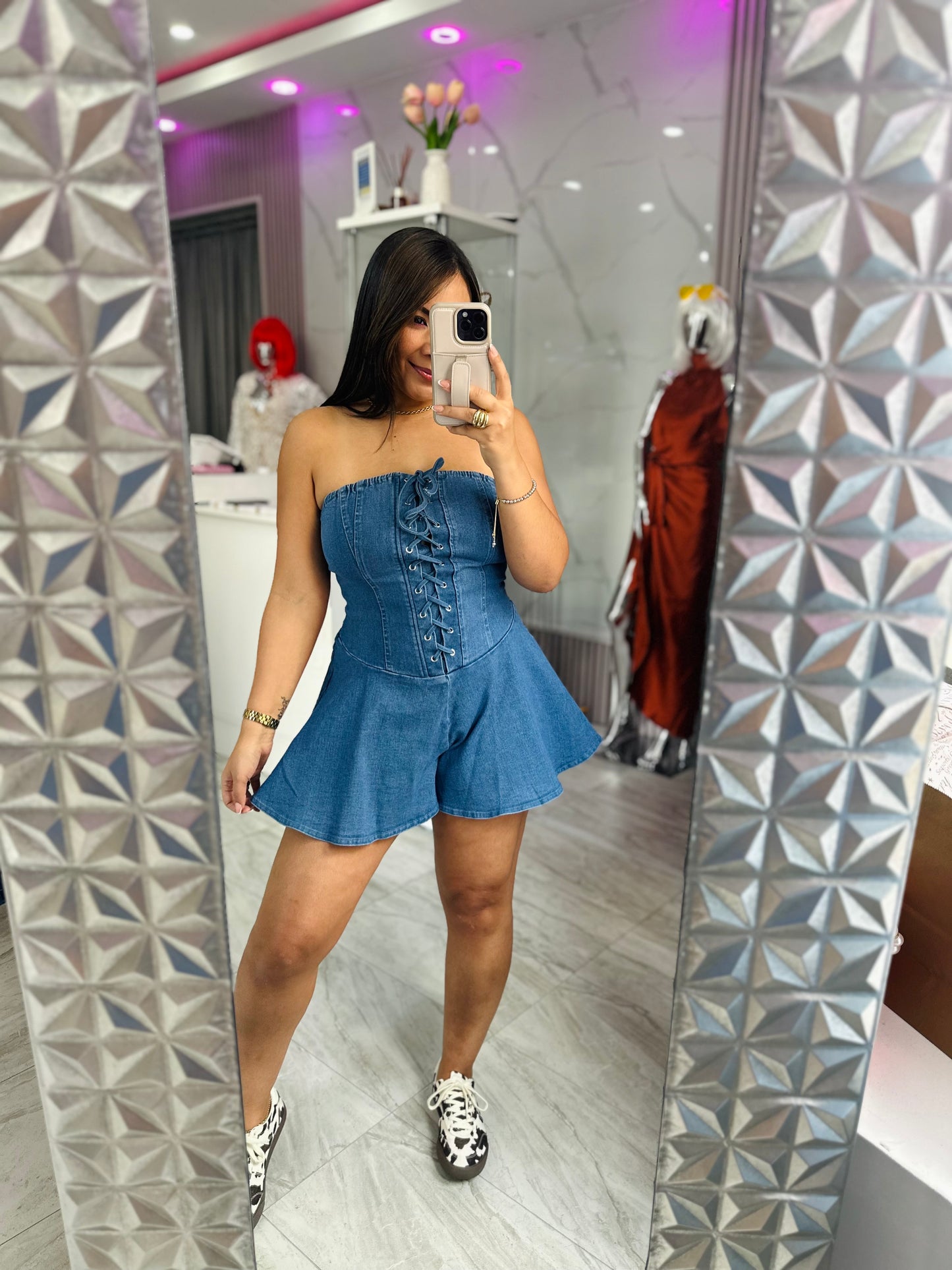 BALERINA DENIM ROMPER