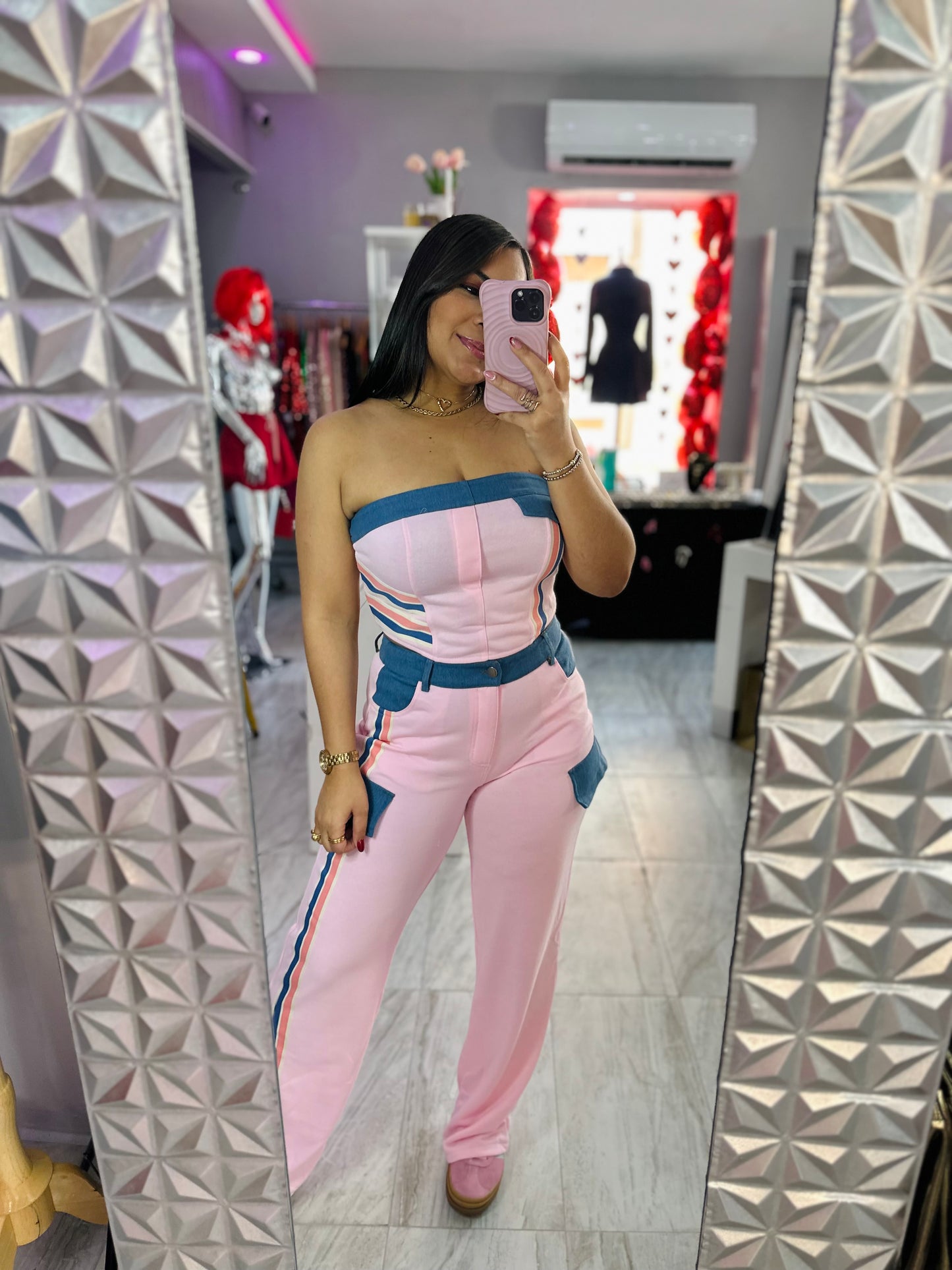 PINKY DENIM SET