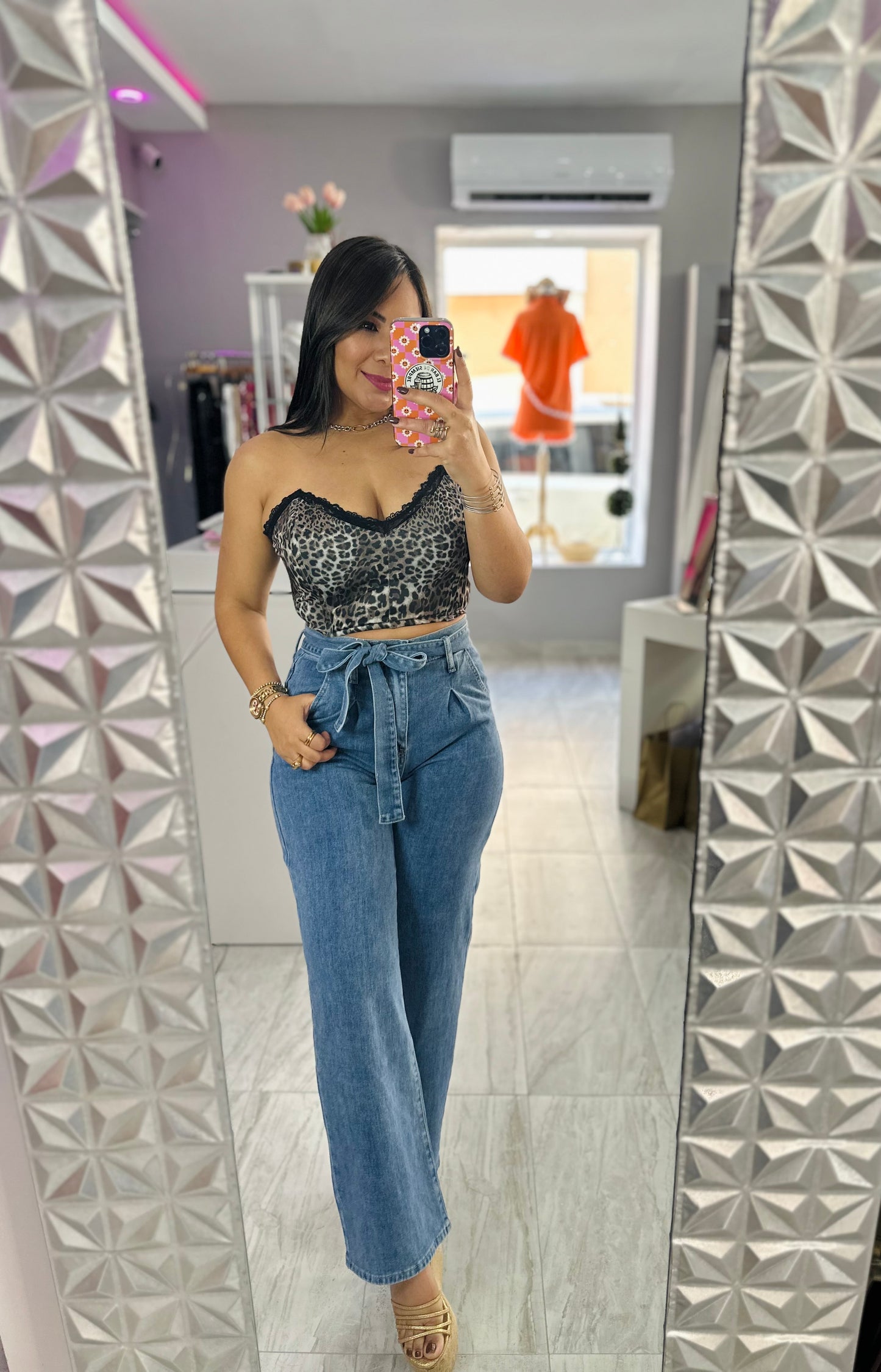 BOW DENIM PANT