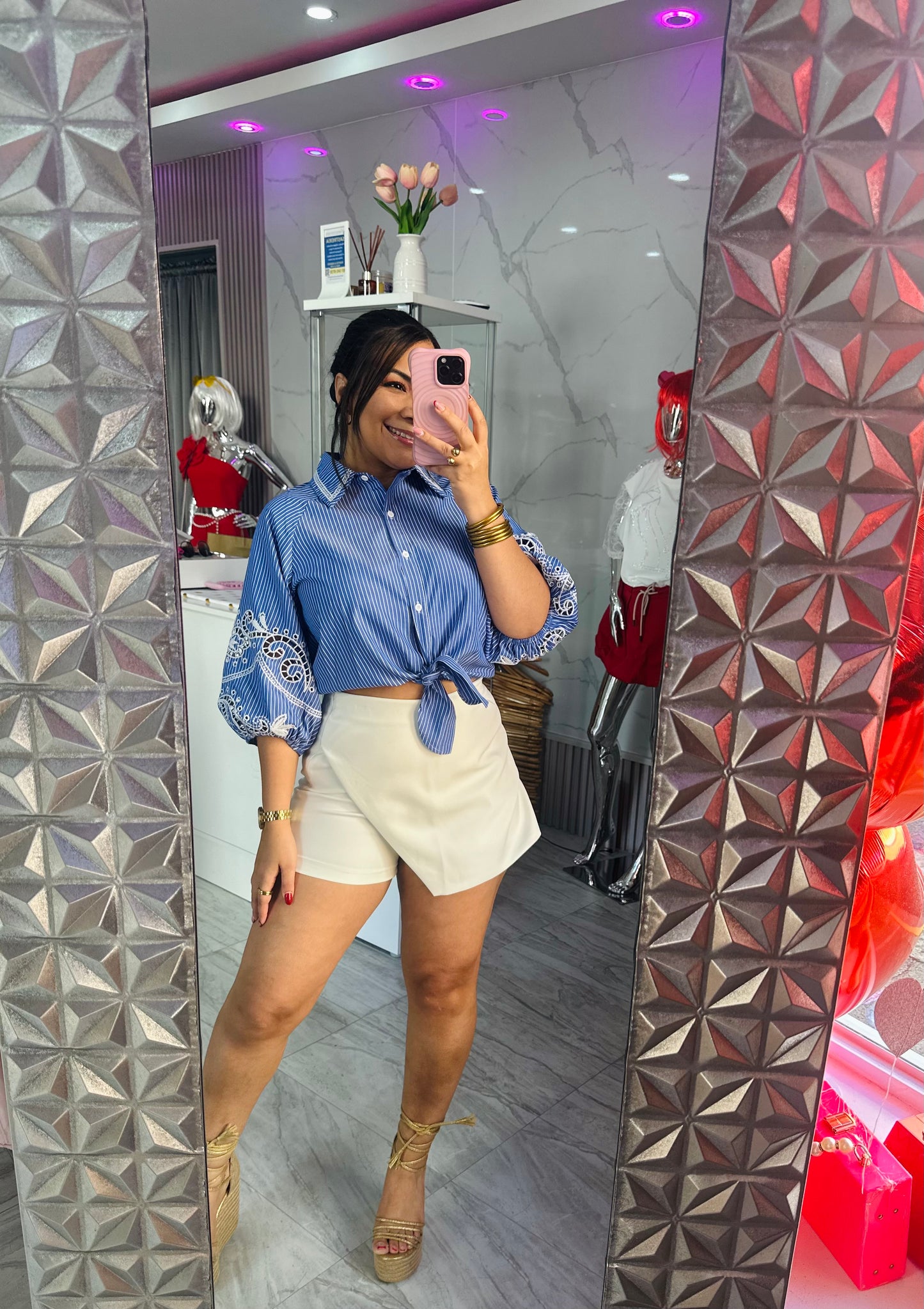 WHITE SKORT
