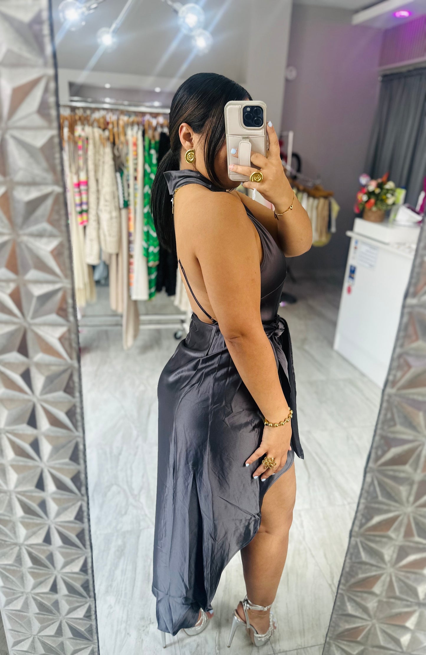 WRAP AROUND BLACK DRESS