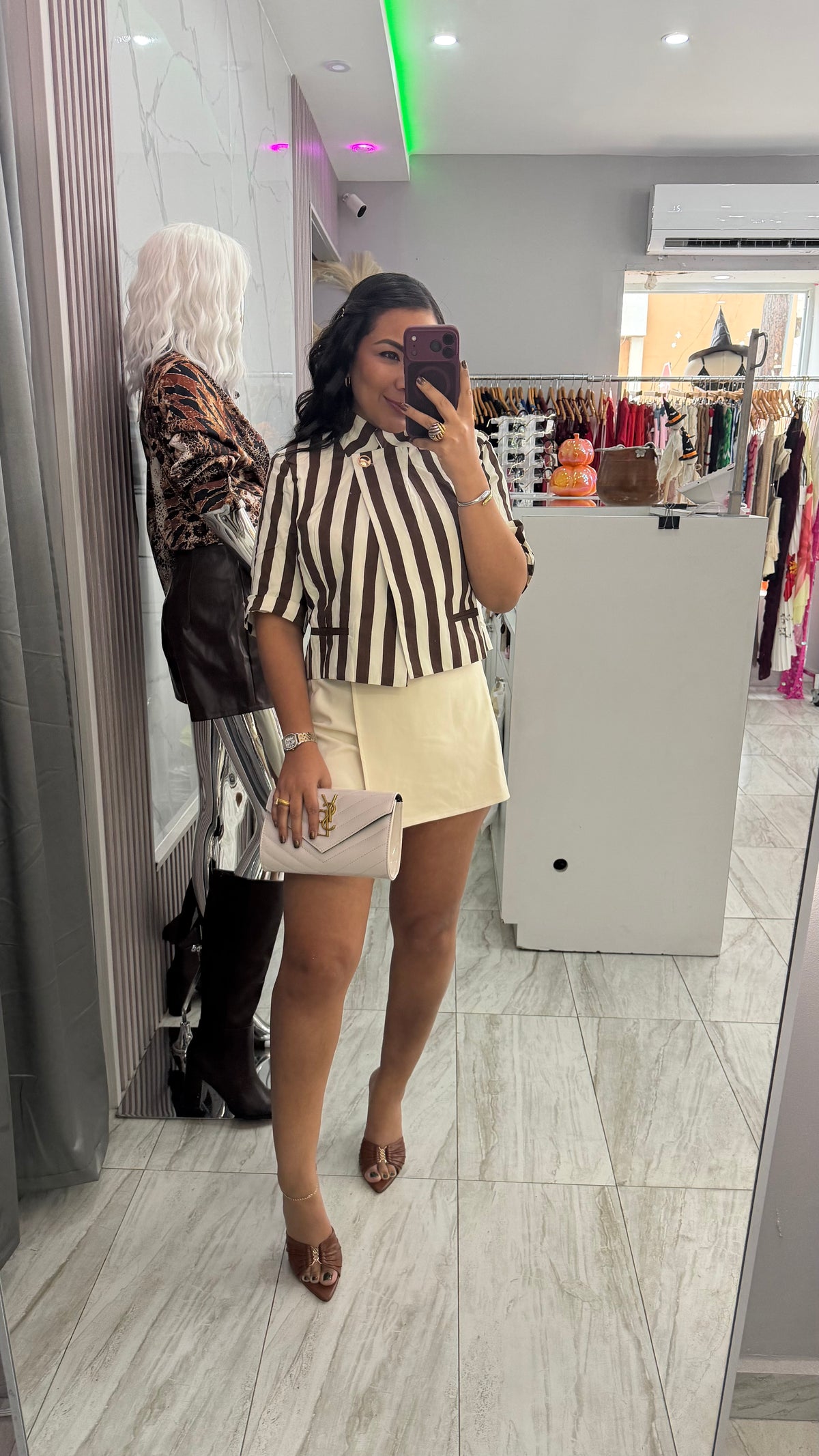 STRIPED BROWN SHIRT