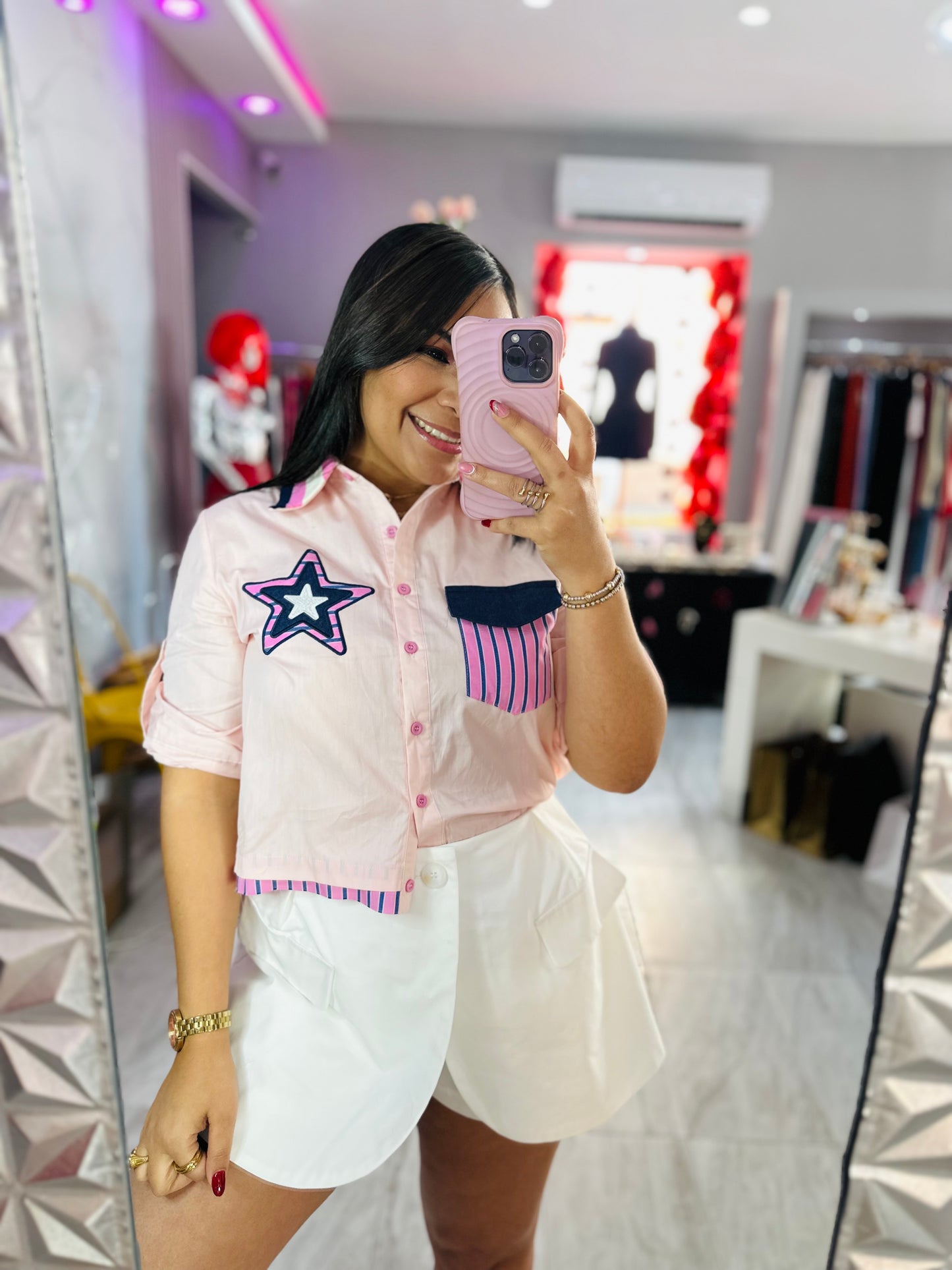 PINK START SHIRT