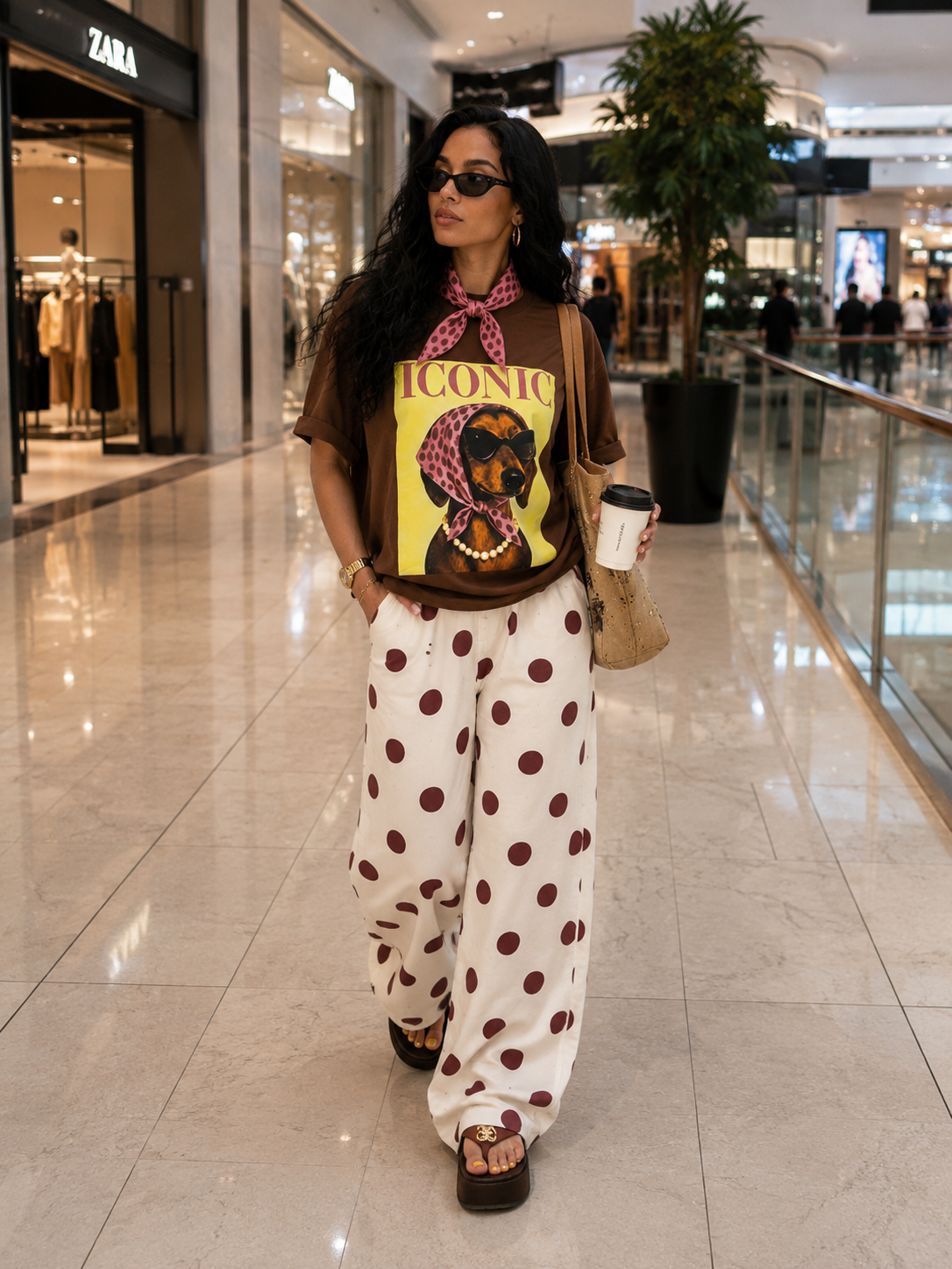 POLKA DOTS BARREL PANTS