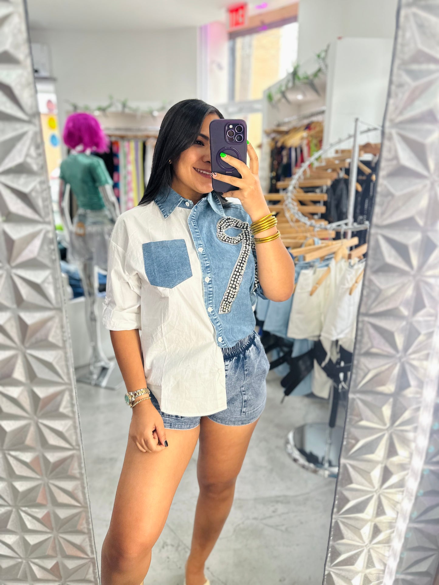 DENIM & WHITE SHIRT