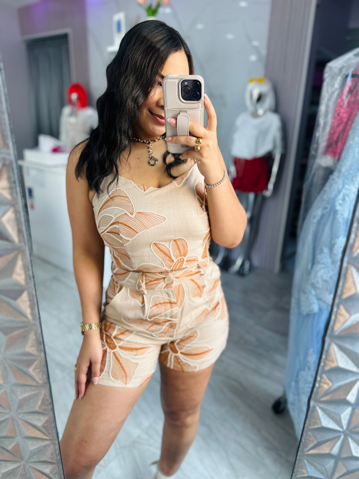 TAUPE FLOWER SET