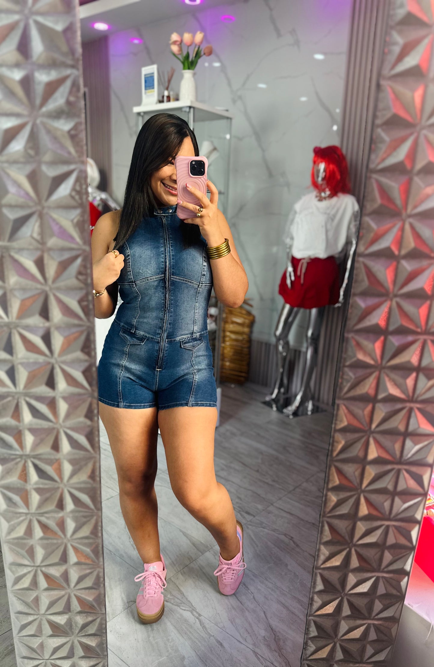 DENIM ROMPER