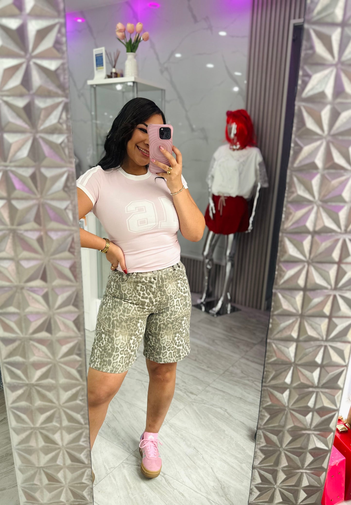 LEOPARDO OLIVE BERMUDA PANT