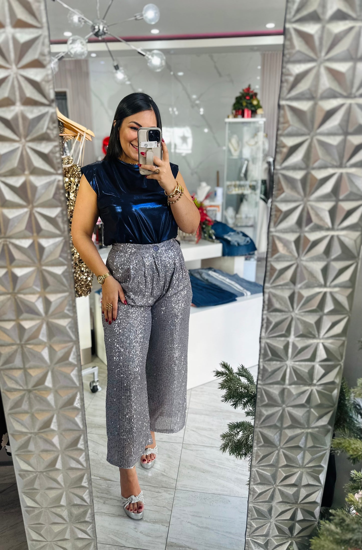 SILVER SEQUIN PANT