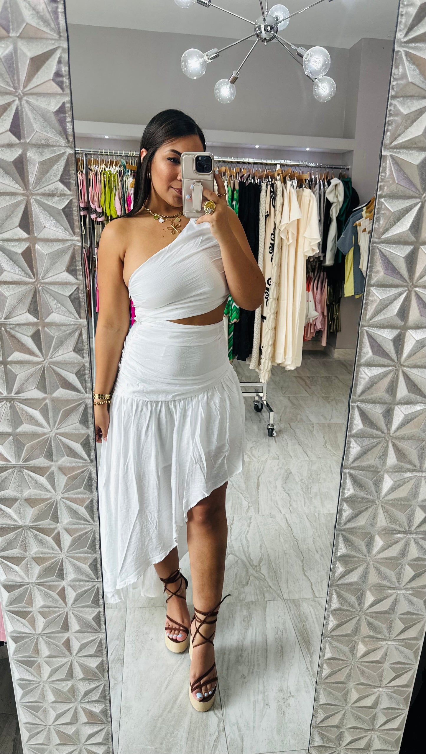 ASIMETRIC WHITE DRESS