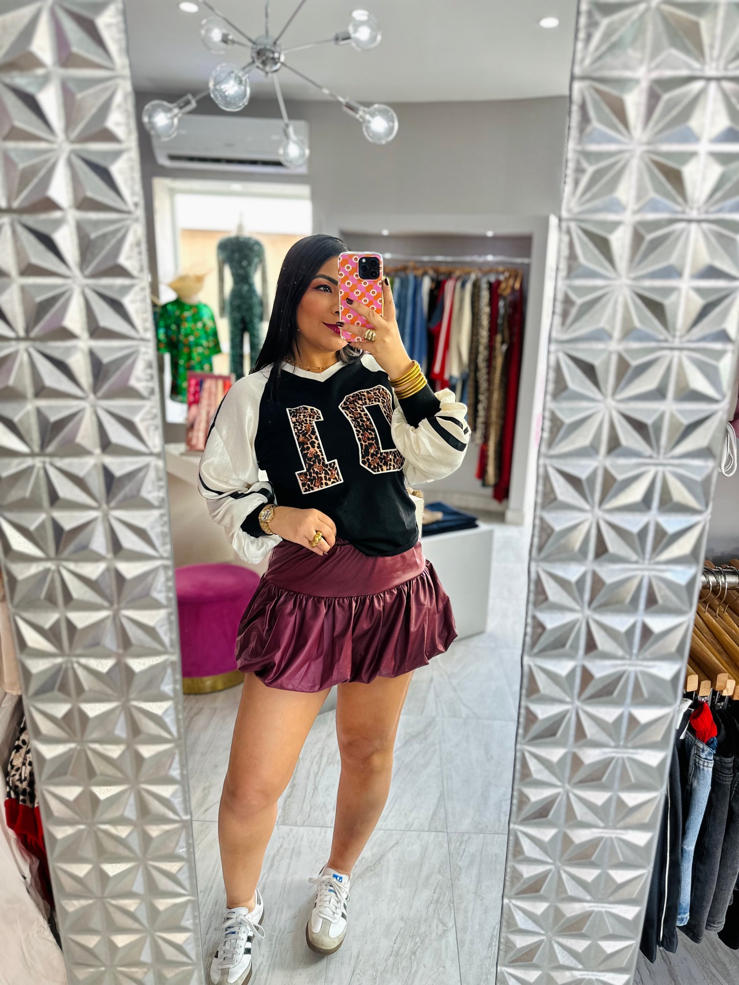 BURGUNDY BUBBLE SKORT