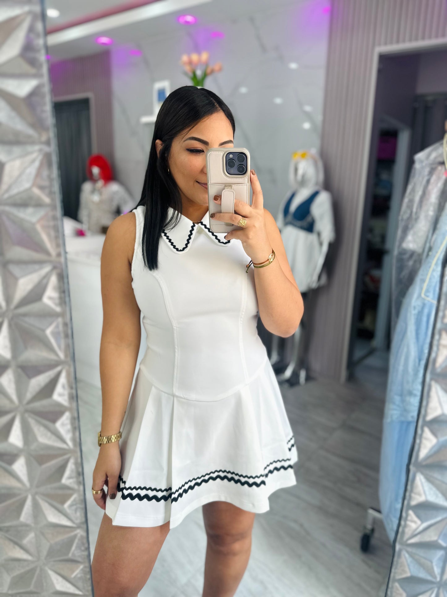 WHITE MINI DRESS