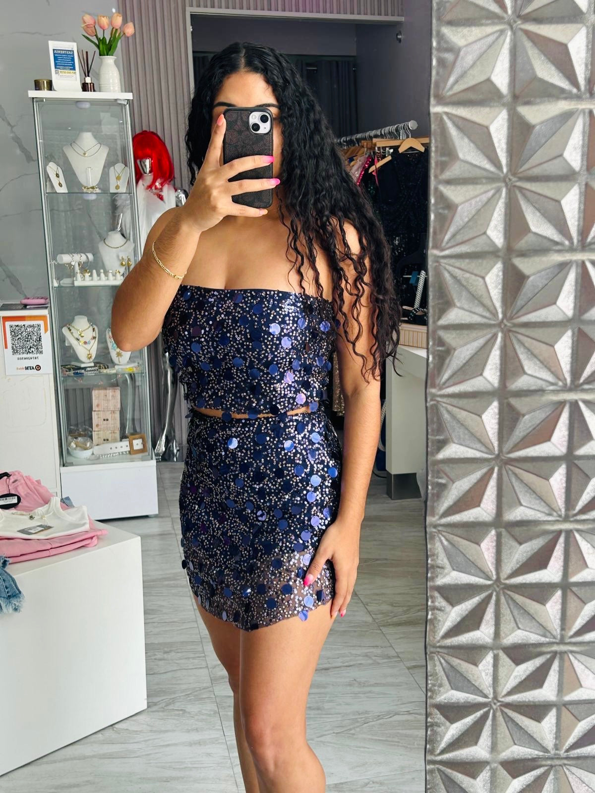 NAVY SEQUIN SET