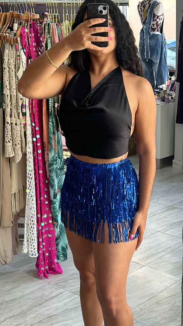 FRINGE BLUE SKORT