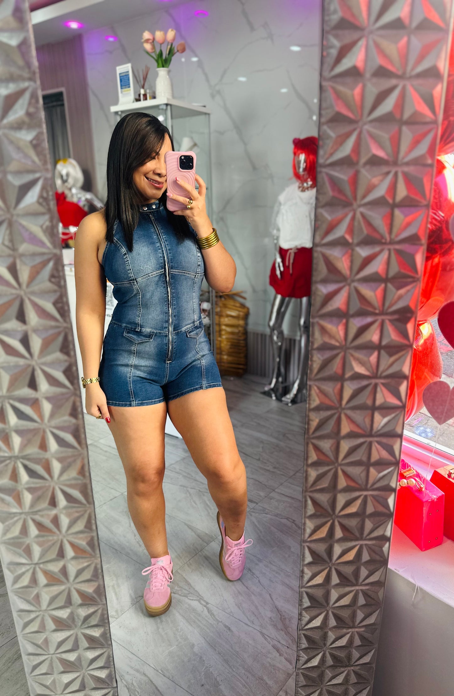 DENIM ROMPER