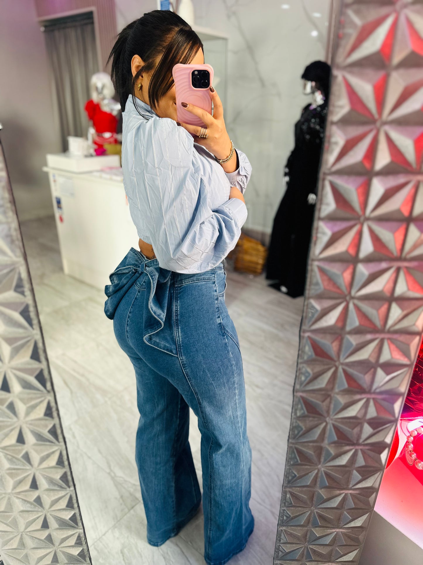 BOW DENIM PANT