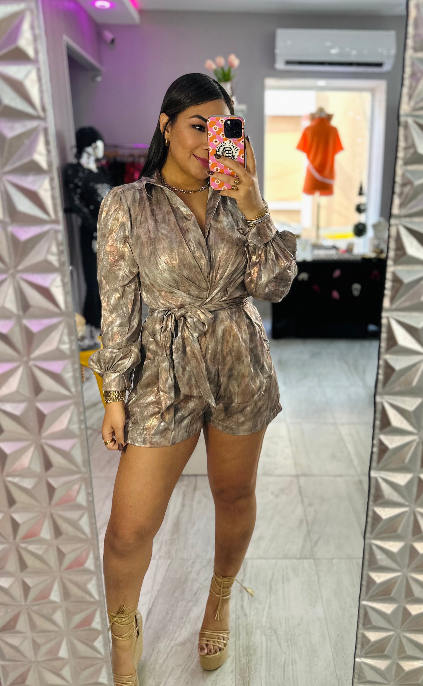 METALLIC ROMPER