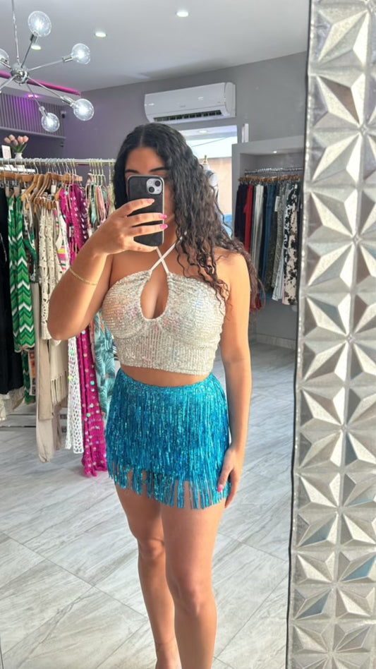 FRINGE ACUA SKORT
