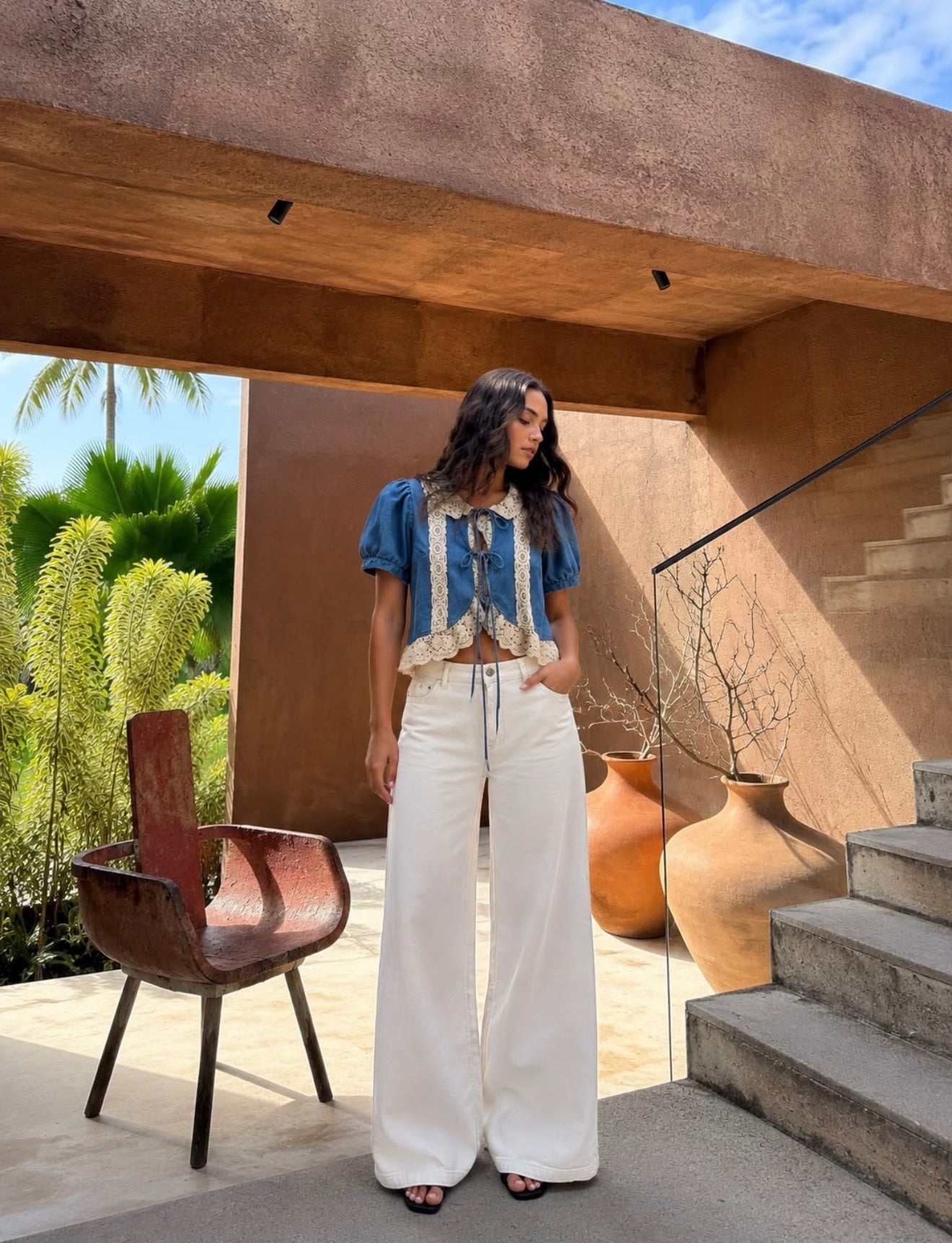 FLORENCIA DENIM TOP