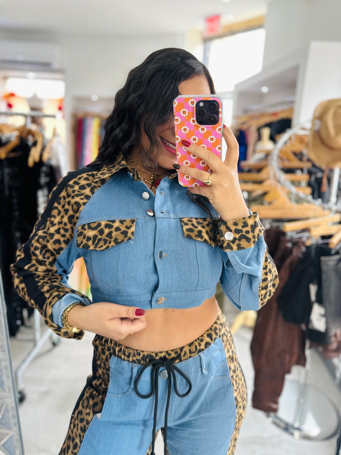 LEOPARD DENIM JACKET