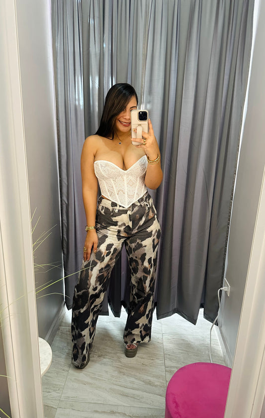 ANIMAL PRINT DENIM