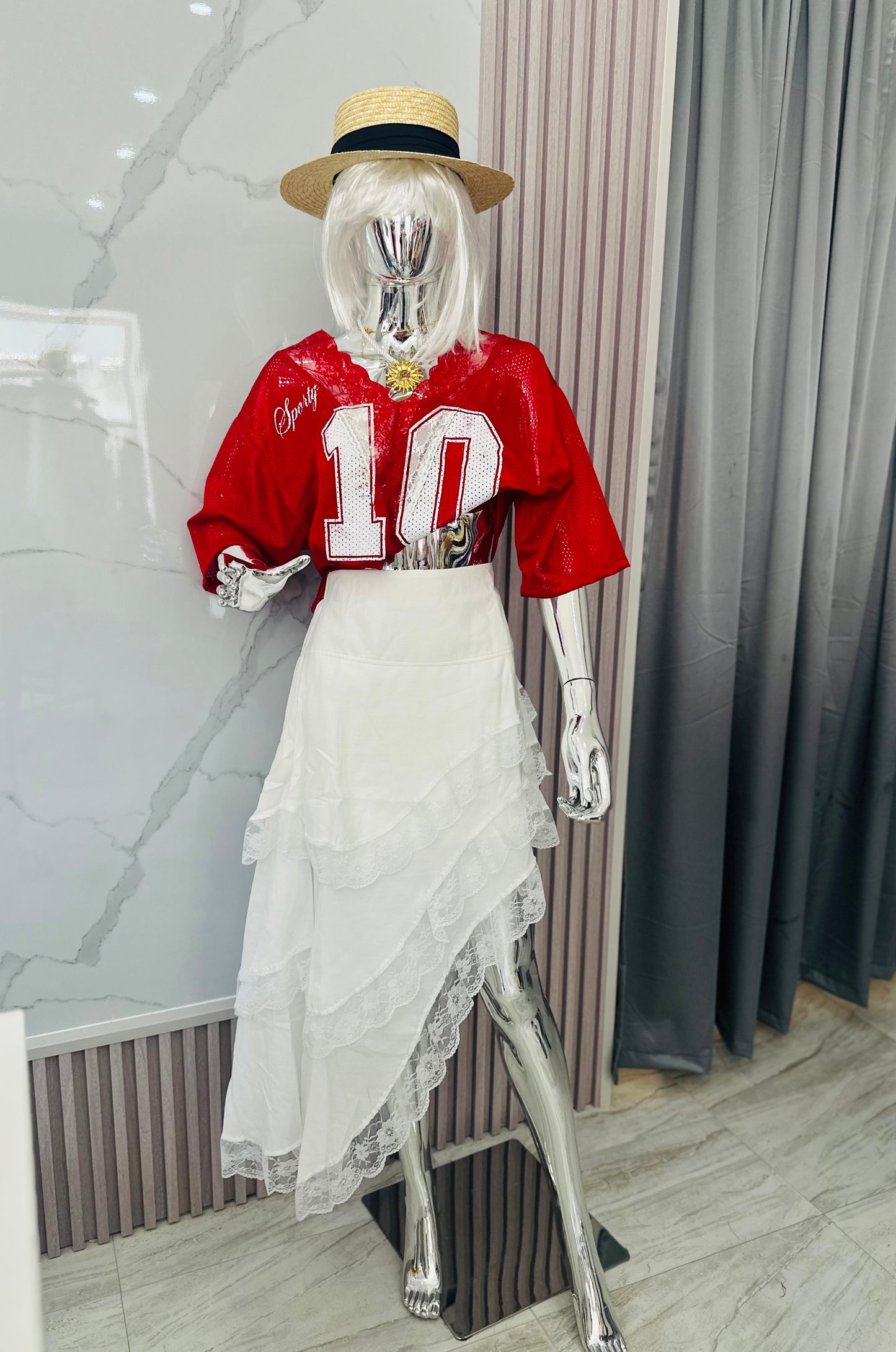 ASIMETRIC WHITE SKIRT