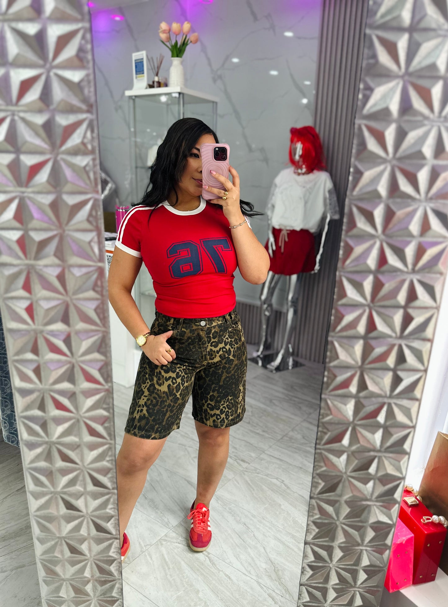 JERSEY CROP TOP RED