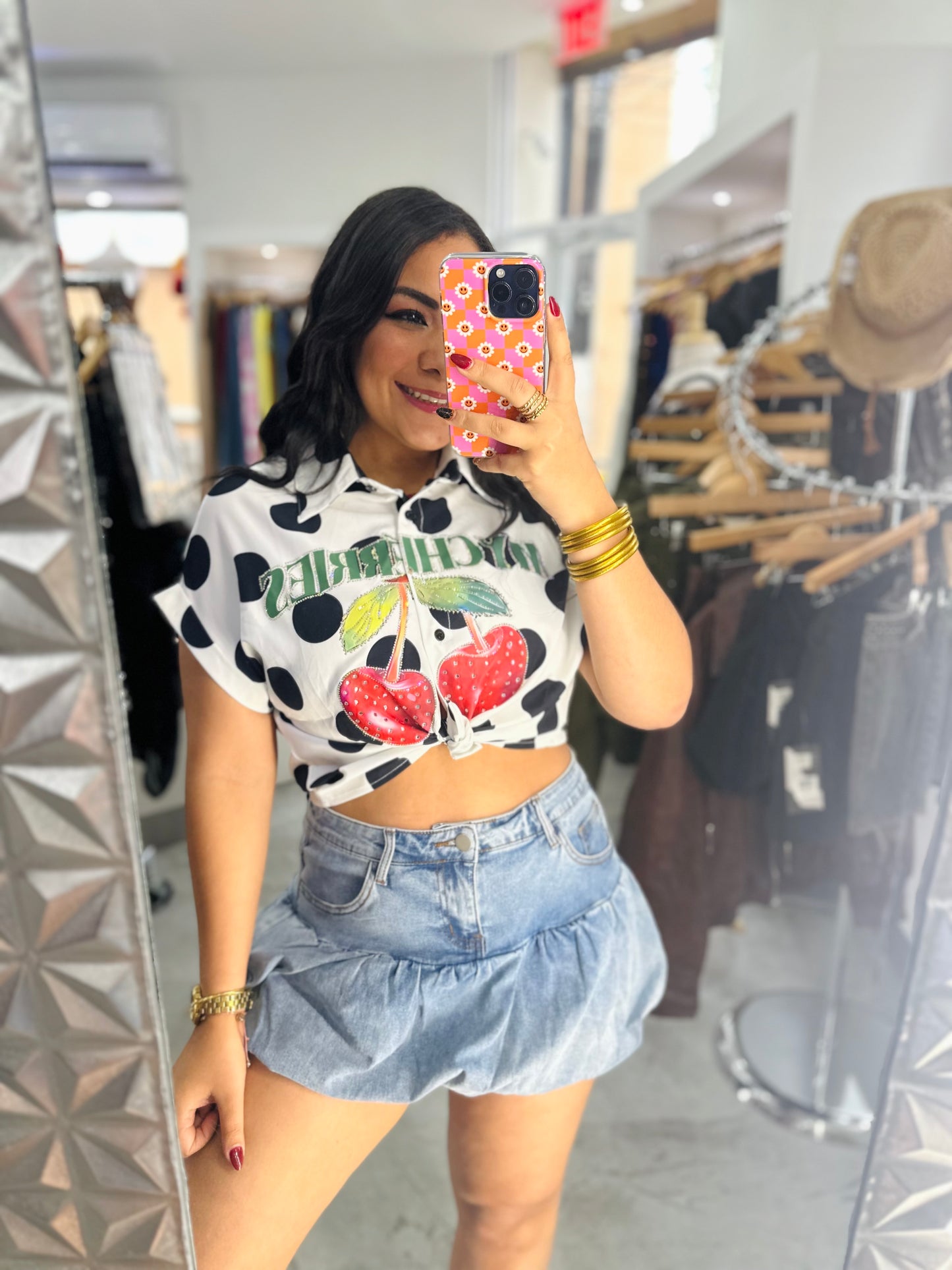 POLKA CHERRIES TOP