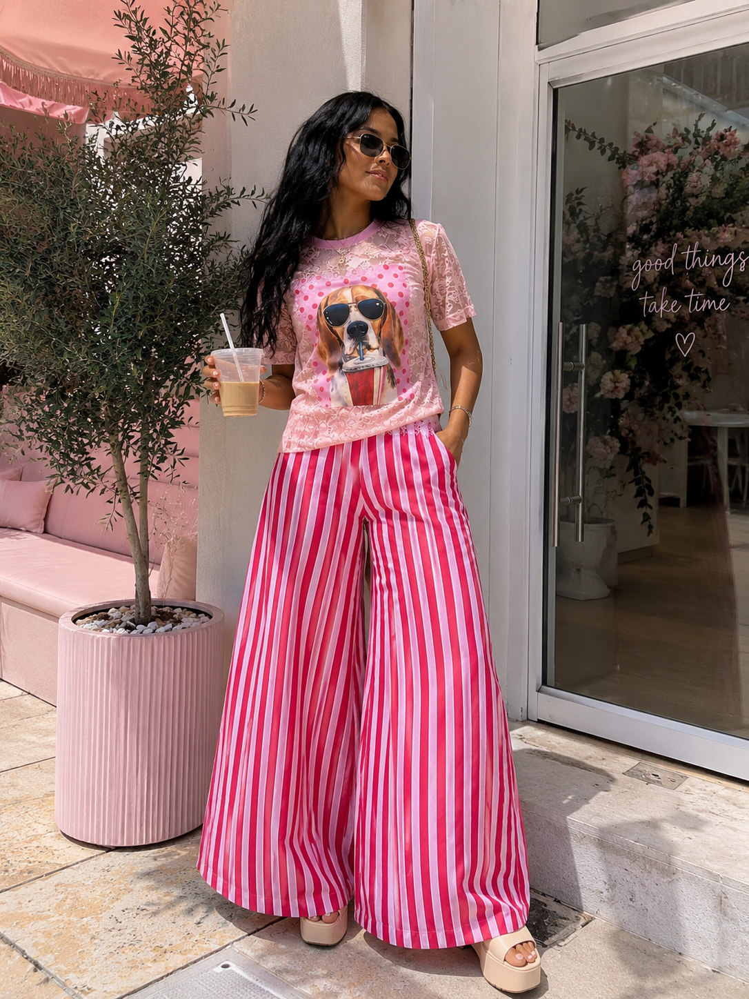 DOGGY PINK LACE TOP