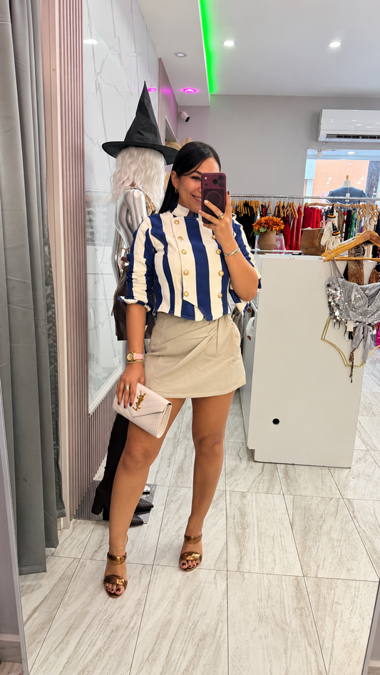 STRIPED ROYAL NAPOLEON DENIM JACKET