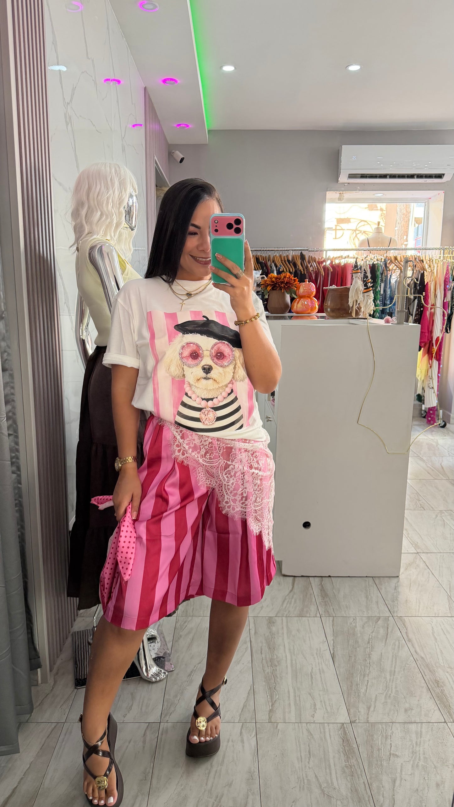 PINK AND FUSCIA SATIN PANT