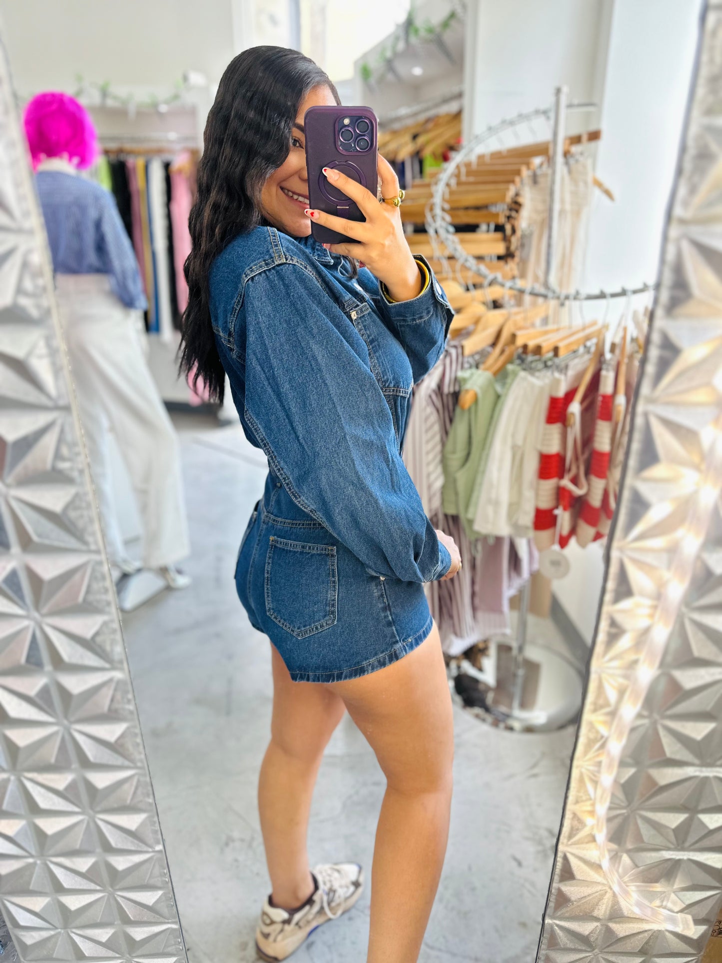 BETTY DENIM ROMPER