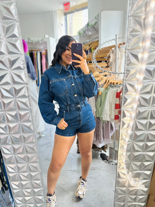 BETTY DENIM ROMPER