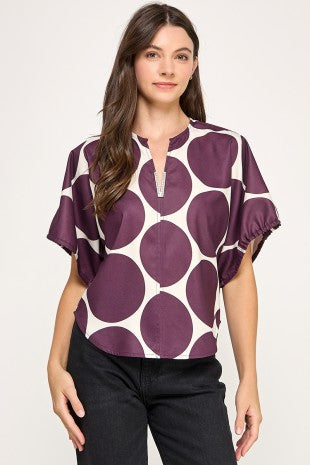 POLKA DOTS BURGUNDY
