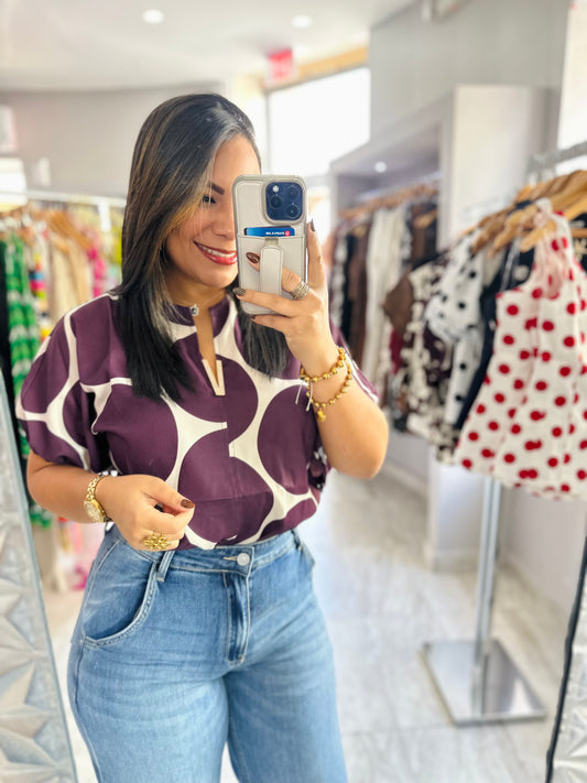 POLKA DOTS BURGUNDY