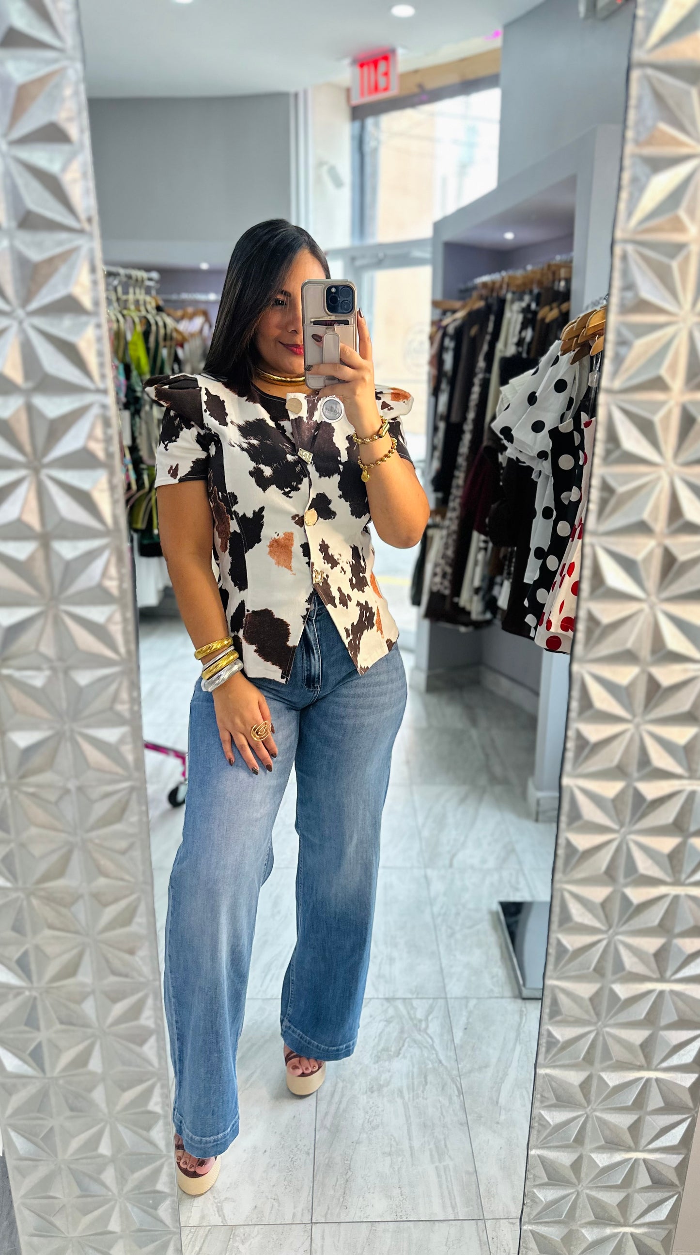 COW DENIM SHIRT