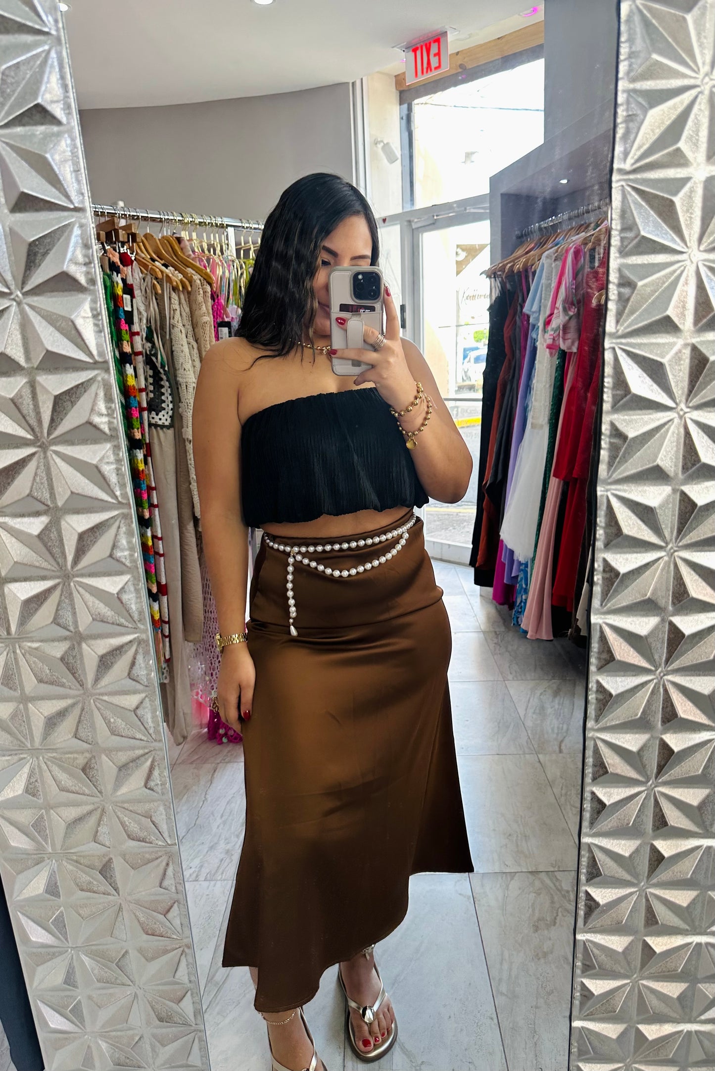 SATIN FALLS SKIRT