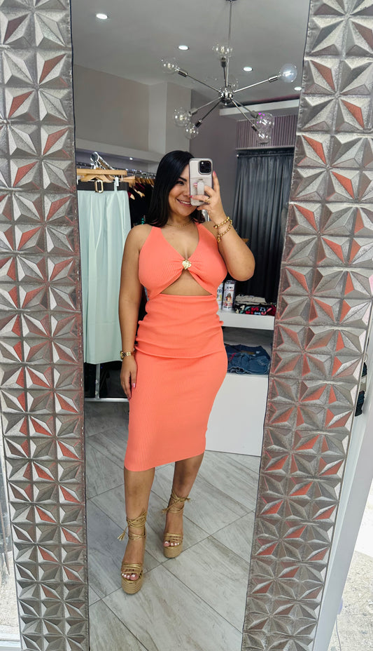 CORAL MIDI DRESS